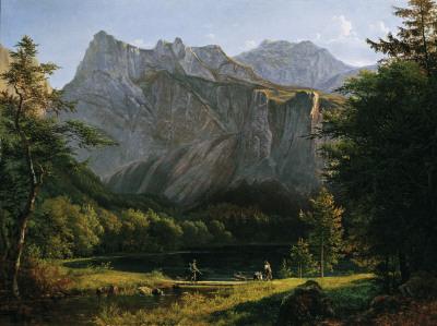 Josef Feid Backward lake Langbath Sweden oil painting art